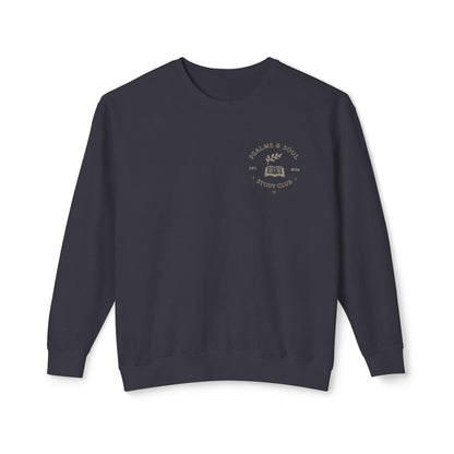 Cozy Reader Crewneck Sweatshirt — 'Coffee & Books, Perfect Day' Minimal Pocket Design