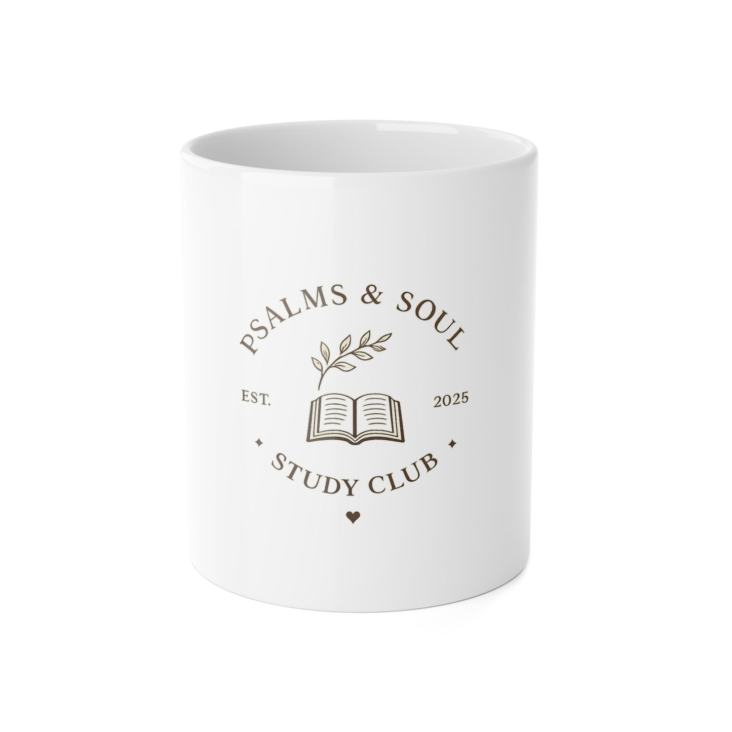 Psalms & Soul Study Club Mug — 11oz Ceramic Coffee Cup (Est. 2025)