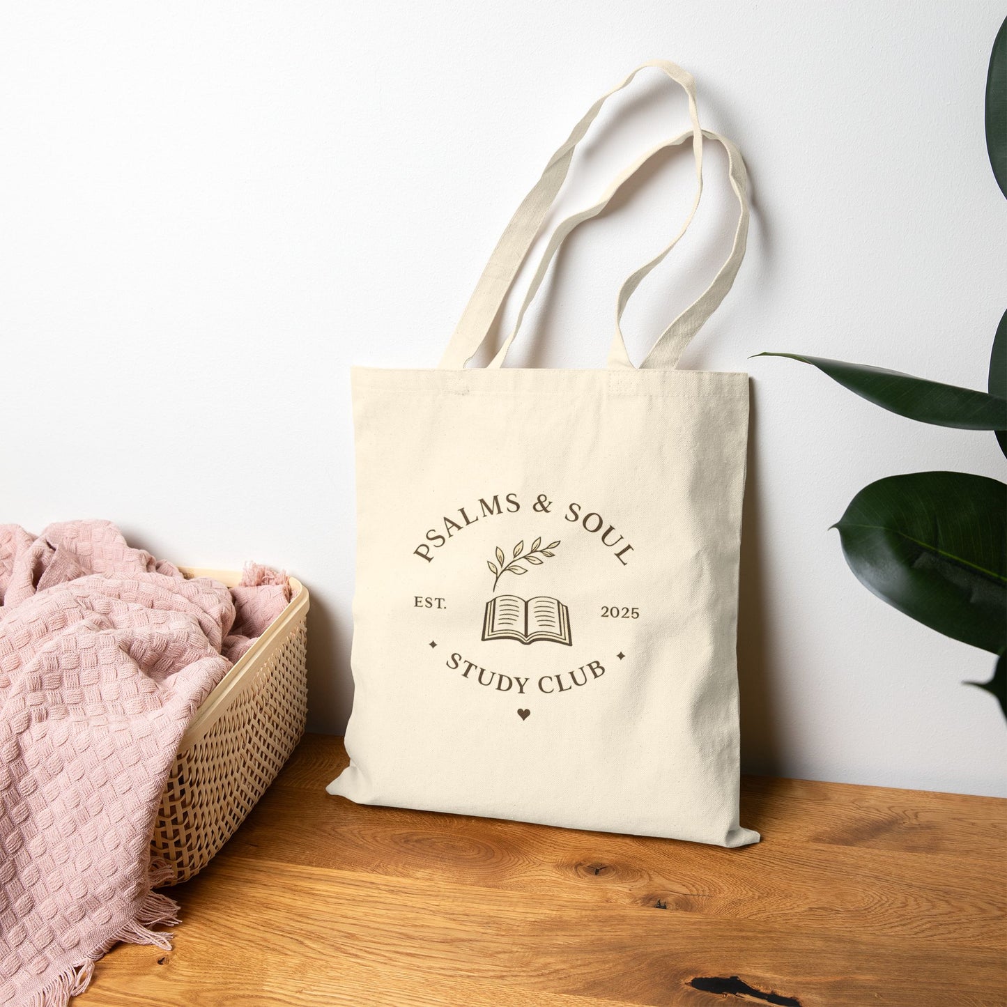 Psalms & Soul Study Club Cotton Tote Bag — Bible Study Book Tote