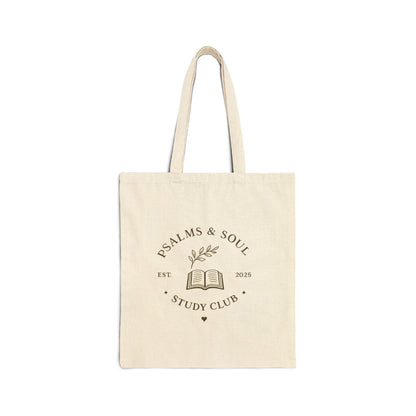 Psalms & Soul Study Club Cotton Tote Bag — Bible Study Book Tote