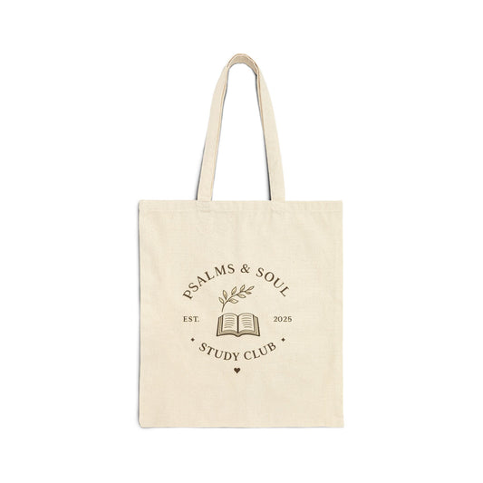 Psalms & Soul Study Club Cotton Tote Bag — Bible Study Book Tote