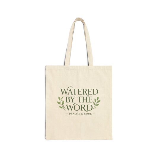 "Watered by the Word" Canvas Grocery & Bible Study Tote